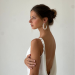 beautiful earrings with gold-plated accent for your everyday wear, minimalist pearl jewelry online store in Bali