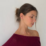 18k gold-plated huggie earrings for everyday wear, minimalist gold huggie earrings with round accents, premium Bali jewelry-style gold plated huggie earrings